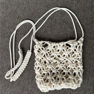 Cream Macramé Shoulder Bag